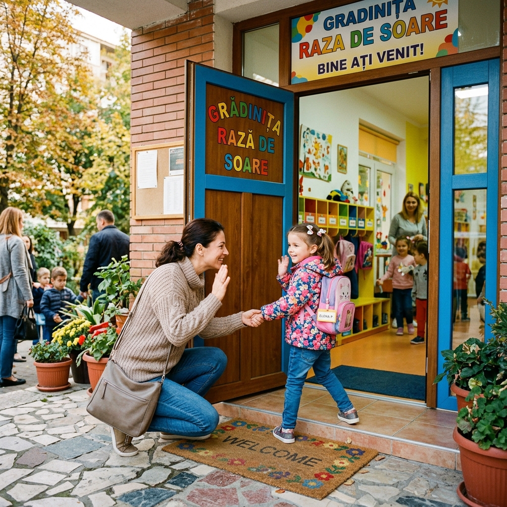 Dimineață acasă, înainte de plecarea la grădiniță
